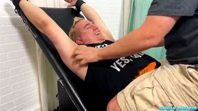 Dominant daddy Achilles tickles his submissive chubby sub