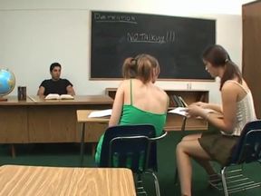 Hot teens swapping cum in this great threesome scene