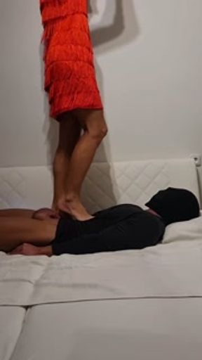 Barbie Trampling Body, Face and Cock in Barefoot No.28