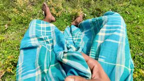 Outdoor Village Sex on Paddy Field Desi Indian Bengali Bhabi Doggy Style Fuck and Creampie with Audio