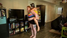 Pussycat Lift and Carry: Bettie Brickhouse Handles Masked Brigit Heart Like a Rag Doll
