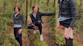 filmed by stranger in the woods riding dildo