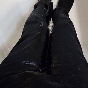 I waited too long and had a desperate accident in my black jeans!