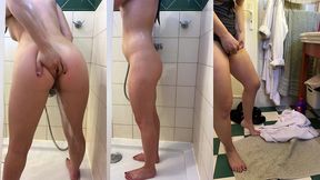 sous la douche je joue avec le jet d’eau