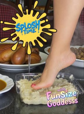 Sticking my foot into Squishy mashed potatoes