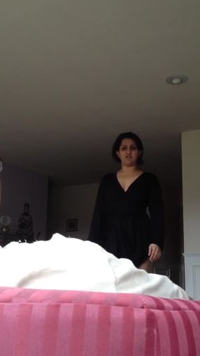 Seductive desi MILF strips down in cheating scenario with big ass