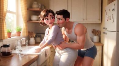 StepMom’s Dirty Laundry Secret Revealed Mid Phone Call cum shot