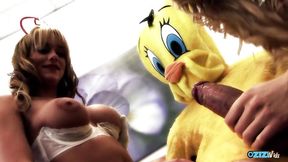 Sexy nurse and her busty friend love sharing a thick dick