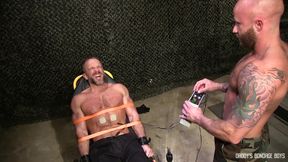 DaddysBondageBoys: Dirk Caber And Drake Jaden Electro Torment Soldier Interrogation With Rope And Wand