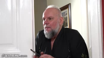 Old Man's Forbidden Fling with Sarah Cute's Natural Boobs and Tiny Wet Pussy