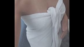 Acabei de sair do banho e vou derrubar a toalha para voc&ecirc_ bater uma punheta me olhando