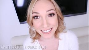 Blonde bombshells Lily Labaeu and Peyton Coast double team on cock