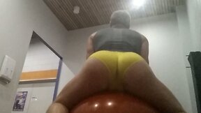 Sweaty Fun in my Tiny Yellow Shorts: Cavorting on the Gym Ball
