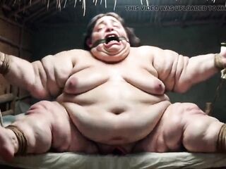 Hopeless SSBBW in Rope Servitude - Trickling Bulky Wide Twat