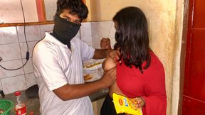 Excited Indian sister-in-law&#039;s hard by brother-in-law in kitchen