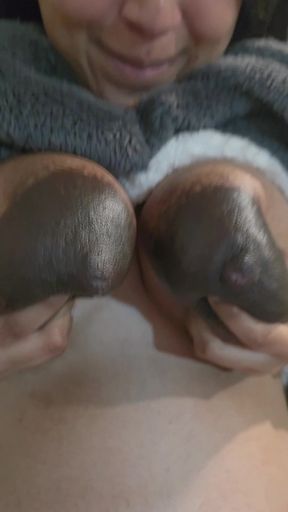 Bubbly BBW Latina lactates in steamy scene