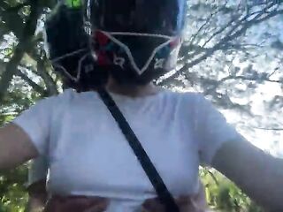 I picked up a DiDi customer without a bra and he noticed my big boobs 2