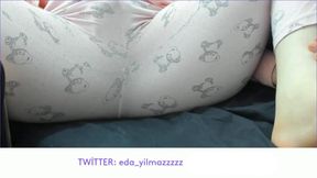 Masturbation in Pajamas - Pussy Caressing in Pajamas