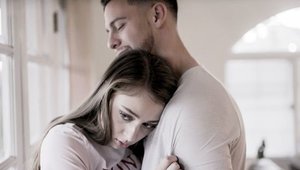 Pure Taboo: Brunette Gia Derza sucking dick on sofa