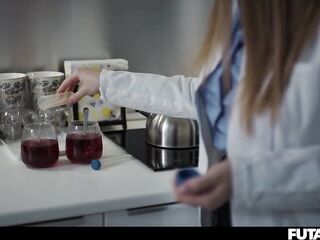 T-girl Scientist Gets Lab Infection and Grows Shemale hentai Wang - Oriental Trans Screws All Natural Russian Angel Creampie
