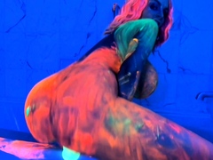 Blonde tight pussy babe solo toy fun in glamour masturbation