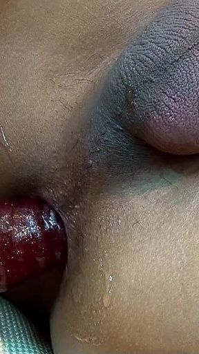 Latina Skinny Ladyboy Shasha Masturbates Asshole with Toy