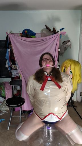 PVC Madoka Cosplay, Gagged and Humping Vibraitor Inflatable