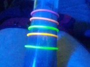 pumping dick under blue light w glow cockrings #5