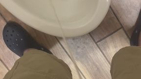 Public bathroom long pee!