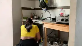 My Brother-in-law Fucks Me in the Kitchen While My Husband Works