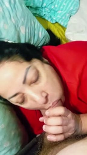 This is how I wake up in the morning to my beautiful brunette MILF stepmother