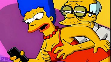 Married Housewife Cheats on Her Cuckold Husband on a Pink Couch. Cartoon Parody Simpsons. Hentai