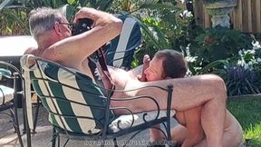 boy sucks jay Taylors huge dick in backyard summertime hot fun