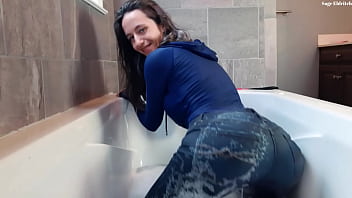 Cum with Sage Eldritch After Swim Practice &amp_ Jeans Wetting