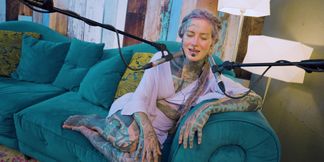 I talk about B - Bordem - ASMR podcast SFW talking goth skinny girl dreadlocks tattoo model inked girl