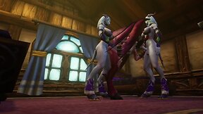Futa draenei and demon threesome: warcraft porn parody
