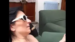 MATURE BABE gives hot blowjobs to two studs