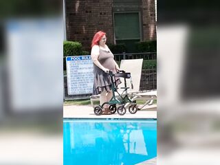 Summer Has Arrived! Time for the 1st Visit to the Pool Hot Large Nurse Vicki Style!