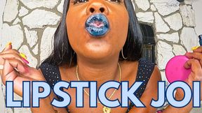 Blue Lipstick JOI I ft Queen Ava - This lipstick fetish scene features dark lipstick, lipstick kisses, masturbation encouragement, face fetish, and cum countdown - 1080 MP4