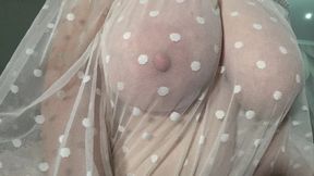 Gorgeous big boobs close-up  MILF saggy tits