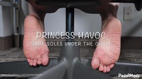 Princess Havoc Bare Soles Under the Chair