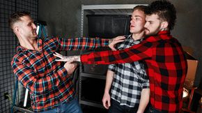 Two lusty warehouse workers set their sights on a newbie