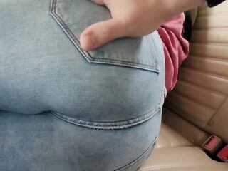 Delightful Gal with Big Ass in Taut Jeans allows Me to touch Her
