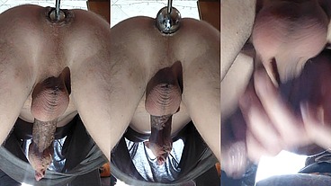 My slurping fuck anal so deeply that sperm flows without touching my hands. Male anal orgasm squirt.