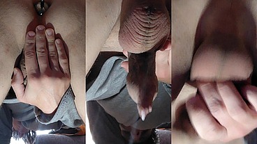 My slurping fuck anal so deeply that sperm flows without touching my hands. Male anal orgasm squirt.