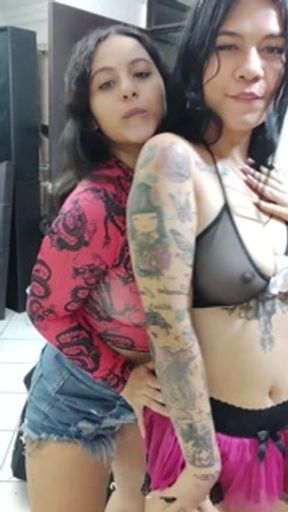 cute Mexican girls dancing sexy get naked and touch their cute bodies