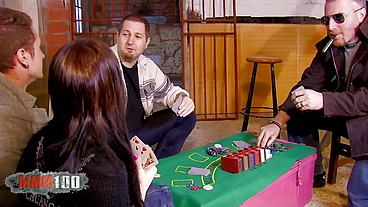 Paying her poker with her ass