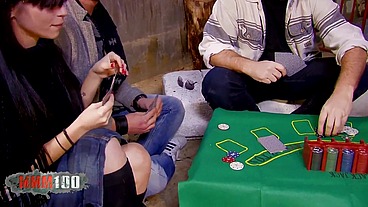 Paying her poker with her ass