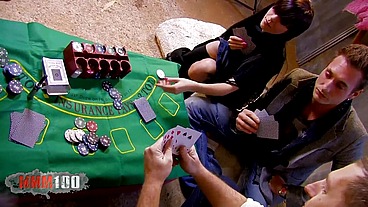 Paying her poker with her ass