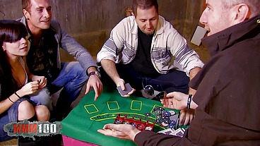 Paying her poker with her ass